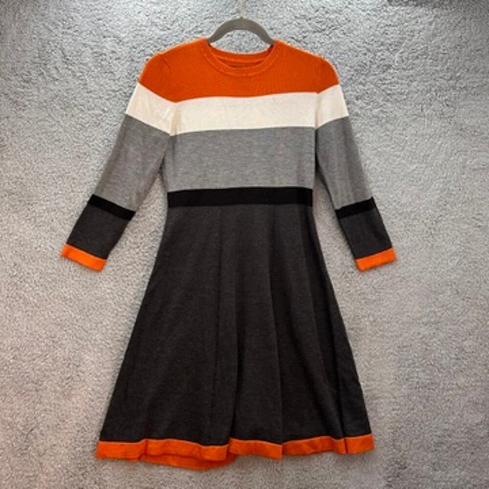 JH Women's Small Sweater Dress Color Block Winter Warm